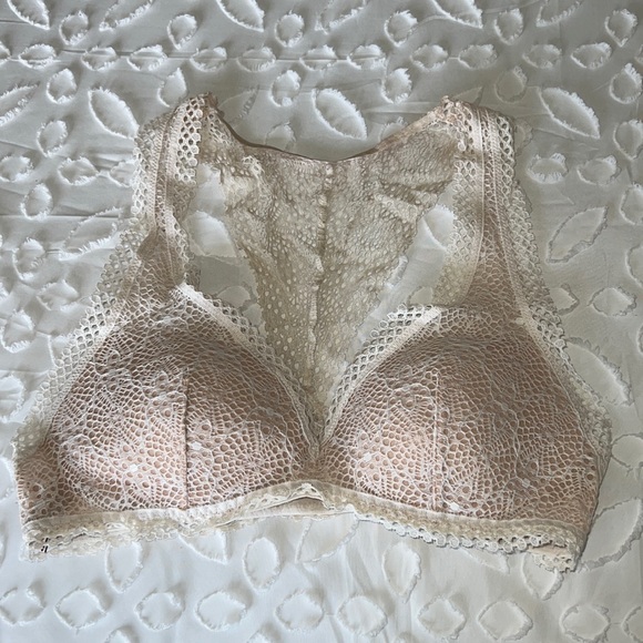 Victoria’s Secret Soft Cup Nude Lace Padded Racerback Bralette - Picture 1 of 5